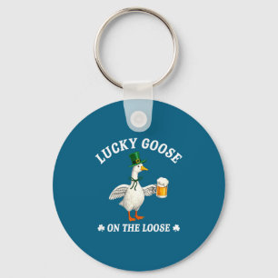 Porte-clés Oie Chanceuse En Liberté St.patrick's Day Irlandai