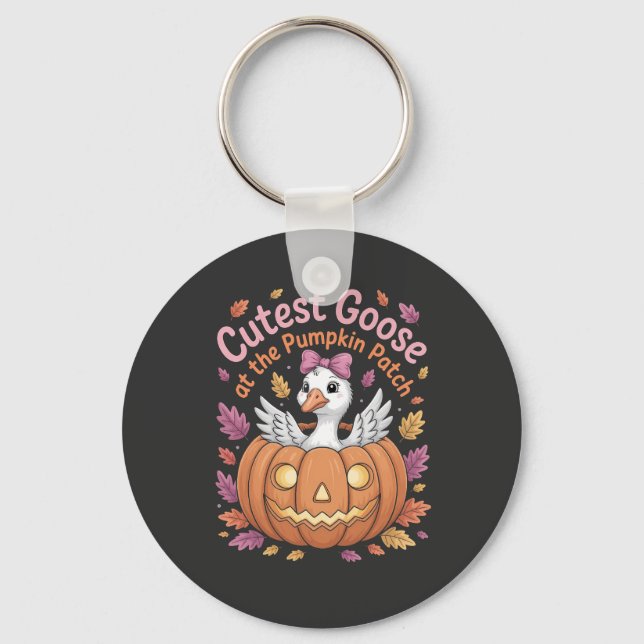 Porte-clés Oie cutest au Citrouille Patch Thanksgiving (Recto)