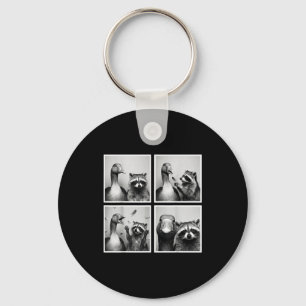 Porte-clés Oie drôle et amis de photobooth de raton laveur ch