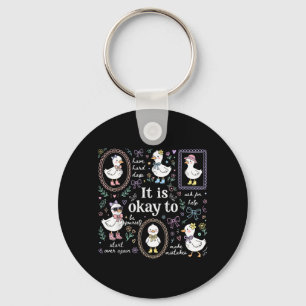 Porte-clés Oie Mignonne Pour la Sensibilisation à la Santé Me