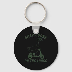 Porte-clés Oie Silly Sur Le Scooter Loose Drôle Animal Men