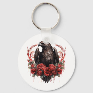 Porte-clés Oigle gothique Forêt sauvage Animaux Roses rouges