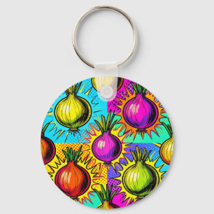 Porte-clés Oignons colorés Pop Art