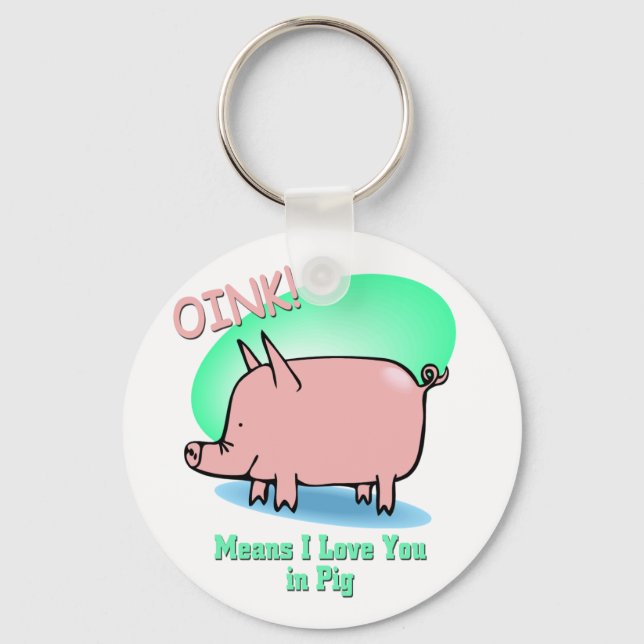 Porte-clés Oink signifie Je t'aime (Recto)