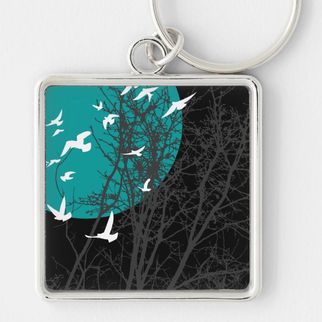 Porte-clés oiseau à silhouette (Devant)