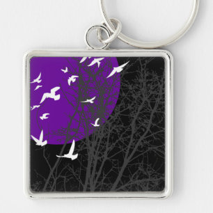 Porte-clés oiseau à silhouette