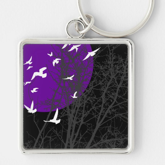 Porte-clés oiseau à silhouette (Devant)