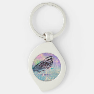 Porte-clés Oiseau Abstrait coloré : Oiseau chanteur vibrant