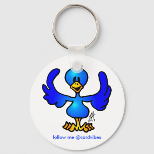 Porte-clés Oiseau bleu gazouillant