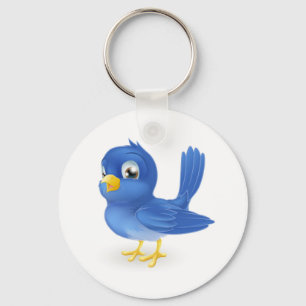 Porte-clés Oiseau bleu mignon de bande dessinée