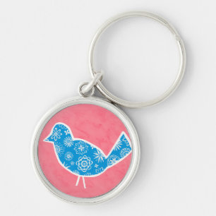 Porte-clés Oiseau décoratif avec des motifs sur l'arrière -