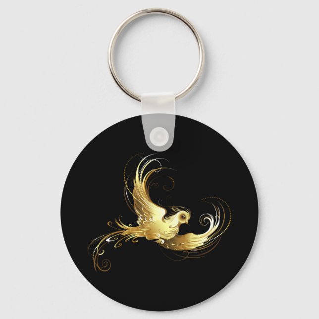 Porte-clés Oiseau d'or sur Arrière - plan noir (Recto)