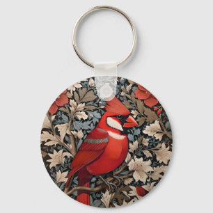 Porte-clés Oiseau du Cardinal du Nord William Morris Inspiré