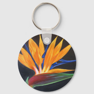 Porte-clés Oiseau Du Paradis Peinture Tropicale À Fleurs - Mu
