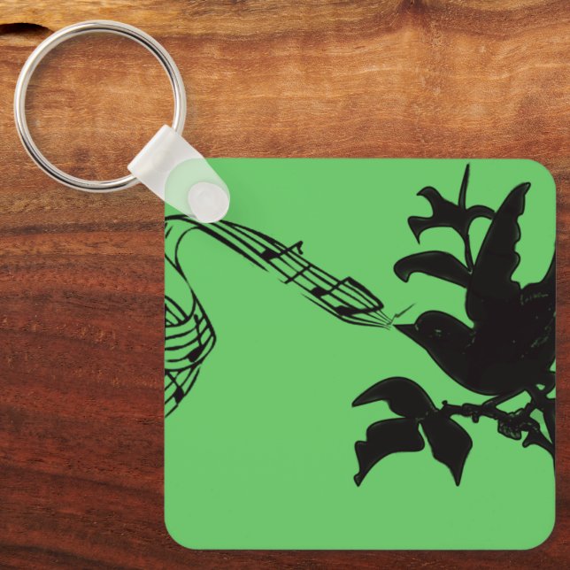 Porte-clés Oiseau Musical Change de Couleurs (Recto)