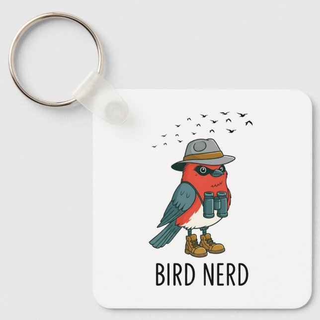 Porte-clés Oiseau Nerd drôle Oiseau observer Oiseau Oiseau Am (Recto)