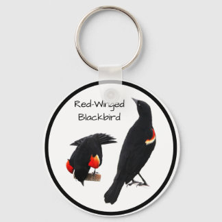 Porte-clés Oiseau noir à ailes rouges