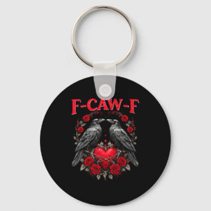 Porte-clés Oiseau noir drôle F-caw-f Anti Saint-Valentin Céli