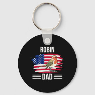 Porte-clés Oiseau Nous Drapeau 4 Juillet Fête Des Pères Robin