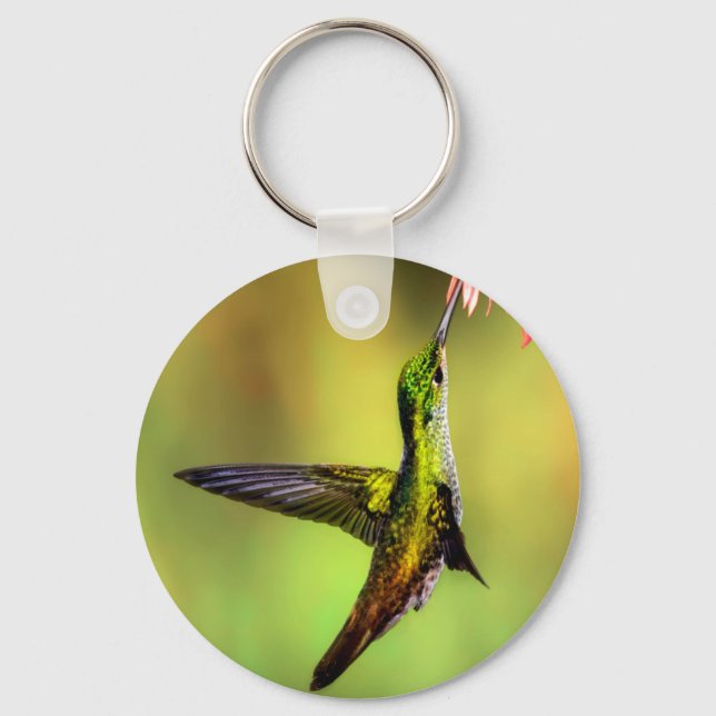 Porte-clés Oiseau rose de colibri (Recto)