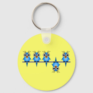 Porte-clés oiseaux amusants