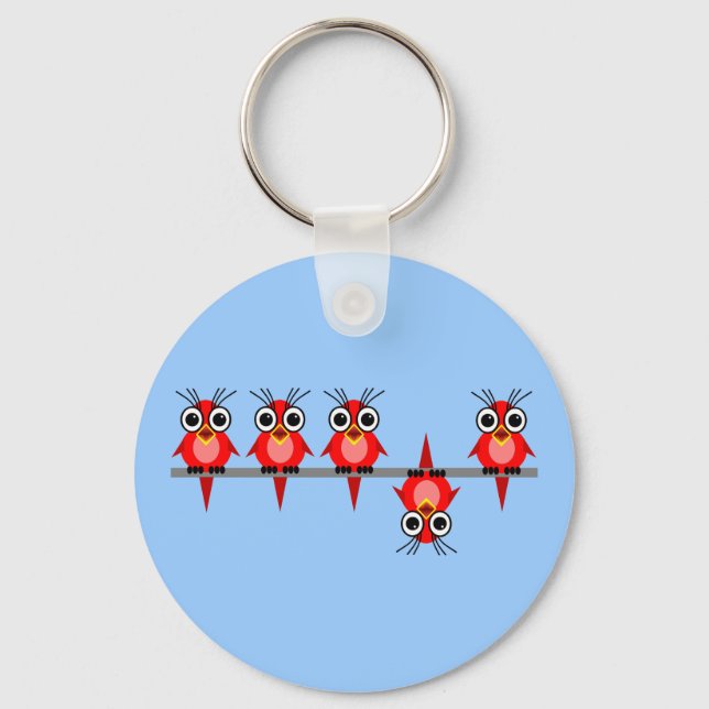 Porte-clés oiseaux amusants (Recto)