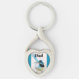 Porte-clés Oiseaux australiens Troglodyte bleu Wrens Aquarell