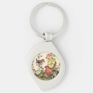 Porte-clés Oiseaux chanteurs Robin printanier vintage Botaniq