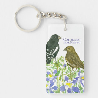 Porte-clés Oiseaux de brume Colorado Columbine Aquarelle