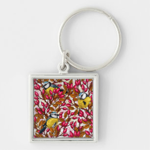 Porte-clés Oiseaux et hanches roses de chien