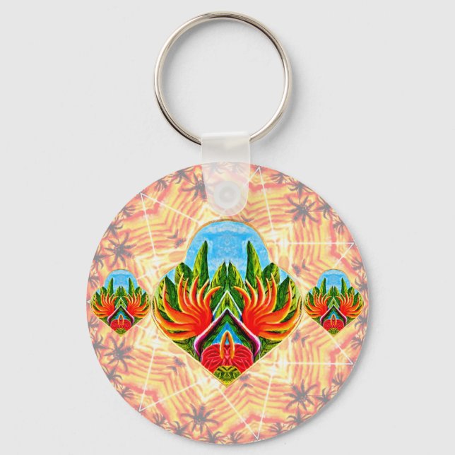 Porte-clés Oiseaux hawaïens du paradis (Recto)