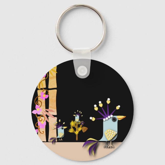 Porte-clés Oiseaux Imaginaires Drôles  (Recto)