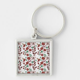 Porte-clés Oiseaux motifs et papillons floraux sans soudure