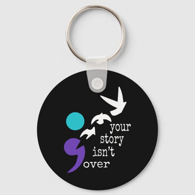 Porte-clés Oiseaux Semicolon Cadeau Prévention Suicide Sensib (Recto)