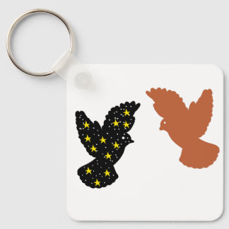 Porte-clés Oiseaux – Silhouette minimale de double