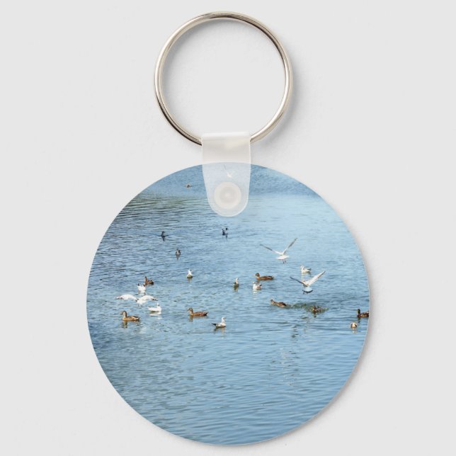Porte-clés Oiseaux Sur La Rivière D'Été (Recto)