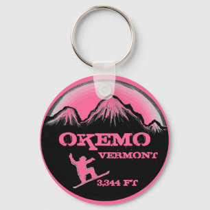 Porte-clés Okemo Vermont porte - clé de snowboard rose