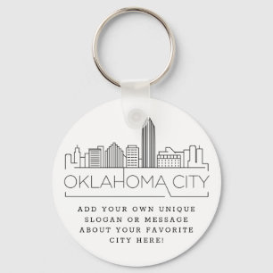 Porte-clés Oklahoma City Stylisée Skyline   Slogan personnali