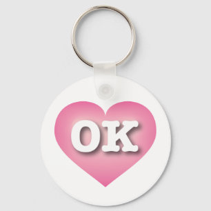 Porte-clés Oklahoma Rose Fade Heart - I love OK