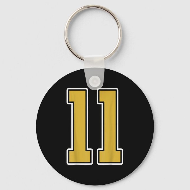 Porte-clés Old Gold Black White Srts Numéro 11 Jersey Uniform (Recto)