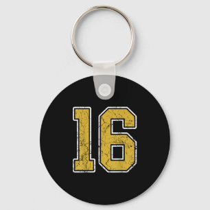 Porte-clés Old Gold Black White Srts Numéro 16 Jersey Uniform