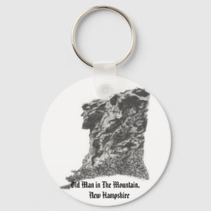 Porte-clés Old Man in The Mountain, NH- Artist's Pen Sketch