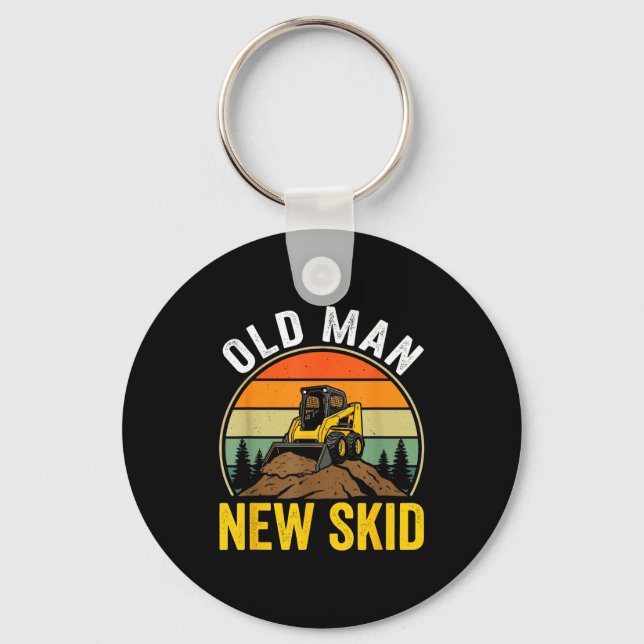 Porte-clés Old Man New Skid Funny Skid Steer Operator  (Recto)