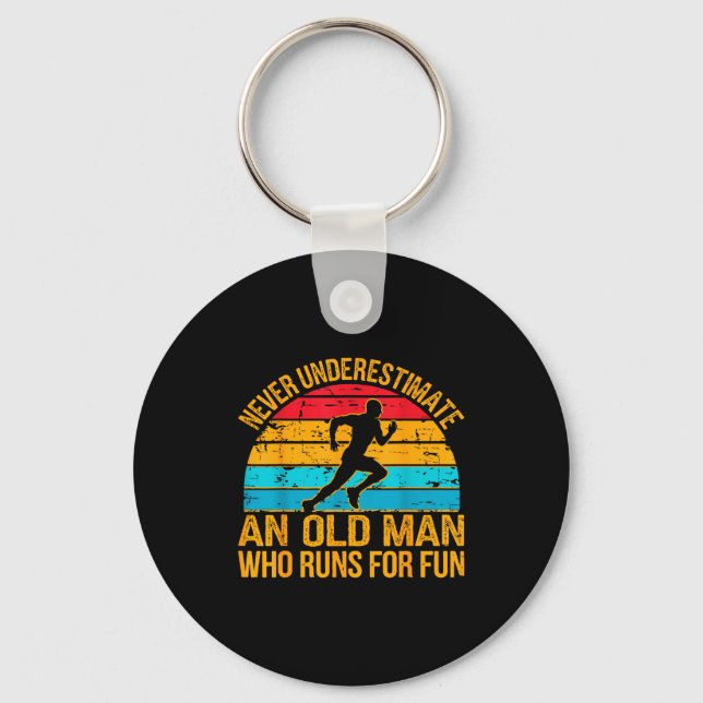 Porte-clés Old Man Running Humor Fitness Lover Funny Senior R (Recto)