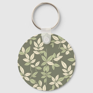 Porte-clés Olive Sage Botanical Leaves Pattern