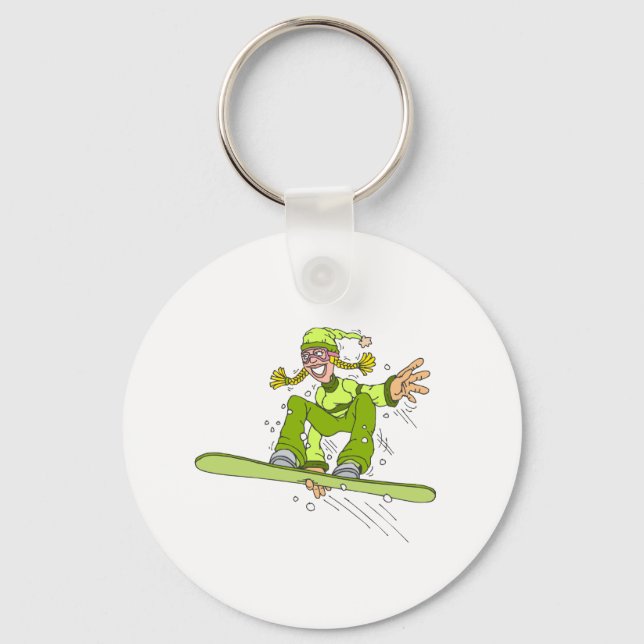 Porte-clés Olive Snowboard Girl (Recto)