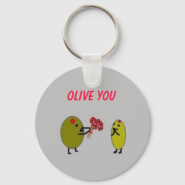 Porte-clés OLIVE YOU - Olives in Love - porte - clé (Recto)