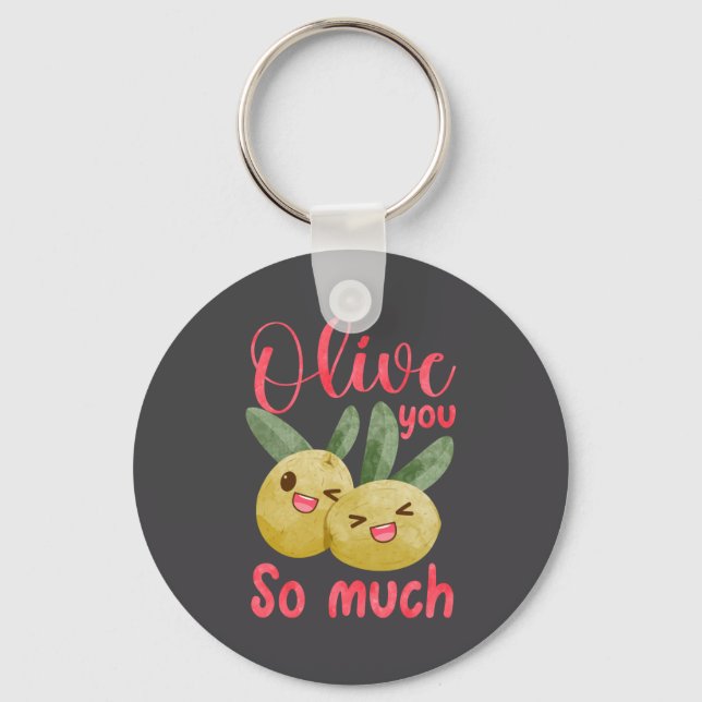 Porte-clés Olive You So Much Funny Food Pun Baby  (Recto)
