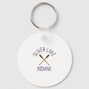 Porte-clés Oliver Lake Indiana Extérieur Vintage 