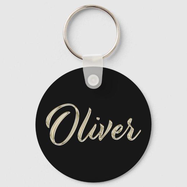 Porte-clés Oliver Name whitegold Button (Recto)